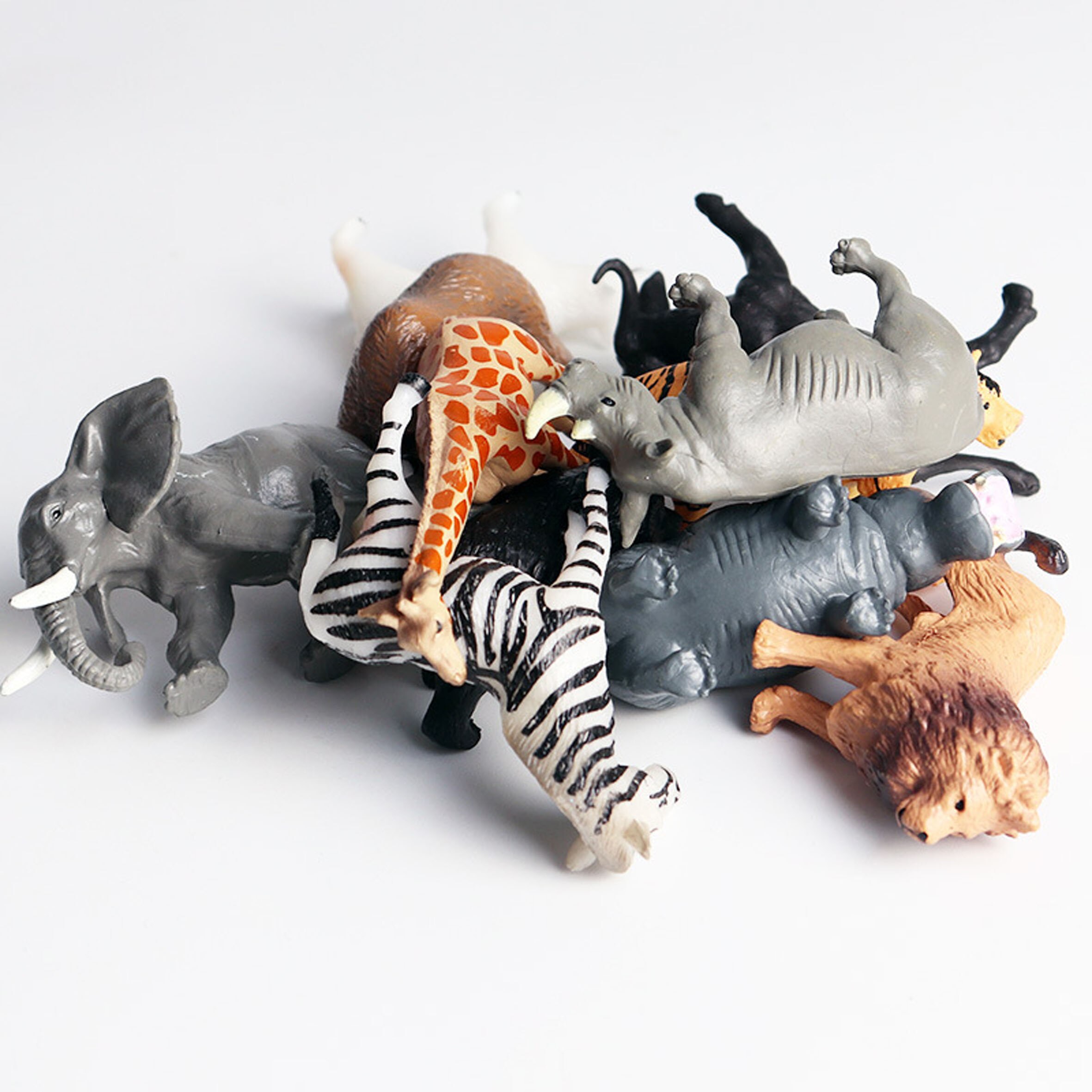 Realistische Wilde Dieren Speelgoed Cijfers Solid Mini Dier Modellen Dierentuin Animal Display Cadeaus Voor Kids Schattige Boek Plank Decoratie