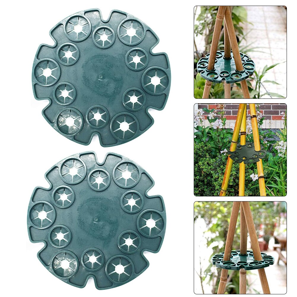 2 Stuks Bamboe Riet Houder Bamboe Wigwam Houder Plant Ondersteuning Riet Connector Grips Pentagon Voor Tuin Klimmen Planten Runner Peas