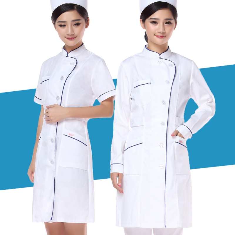 Sjuksköterska uniform kappa sjukhus kvinnlig ren färg laboratorium enkel andas bekväma sjuksköterskekläder