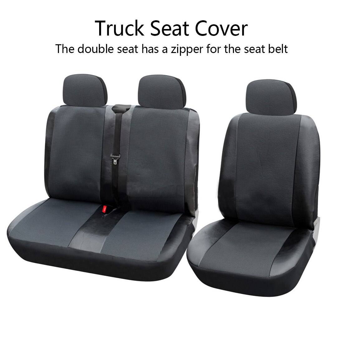 Dewtreetali 1 + 2 Stoelhoezen Auto Bekleding voor Transporter/Van Universal Fit met Kunstmatige LeatherTruck Interieur Accessoires