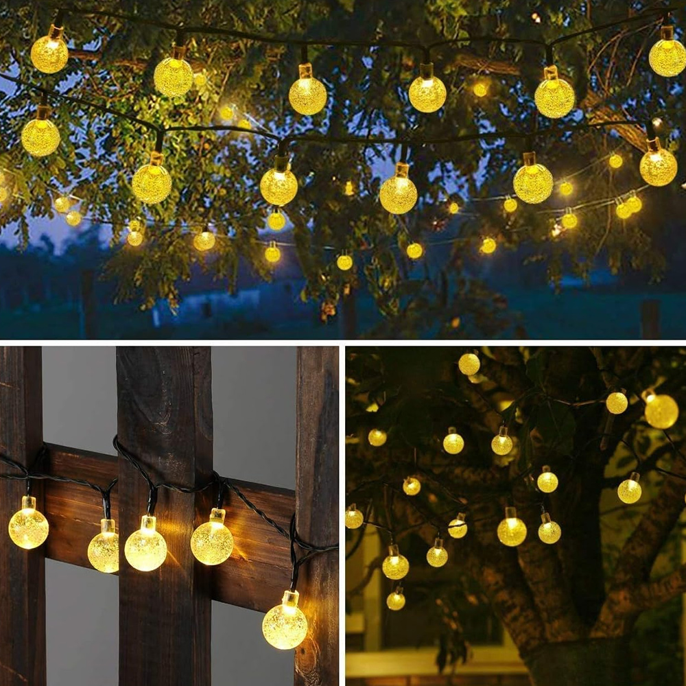 1pc soldrevne boblekugle led-lyskæder 20 led /30 led /50 led vandtæt udendørs havekorridor gårdspladsdekoration