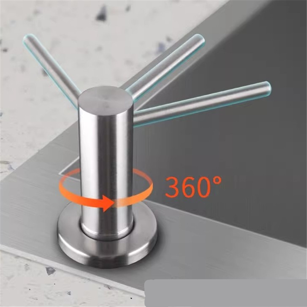 Stainless Steel Sink Liquid Soap Dispenser Pump Head Built-in Liquid Soap Bottle Hand Press Kitchen Detergent Dispenser Bottle