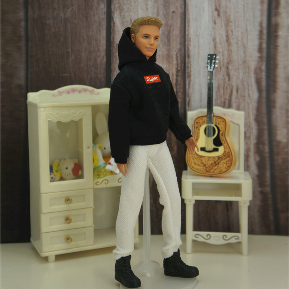 Ken Doll-ropa vaquera, chaqueta vaquera, abrigo, pantalones, Sudadera con capucha, muñeca, novio, ropa Ken, uso diario, traje informal, accesorios para muñecas de 30cm: Caqui oscuro