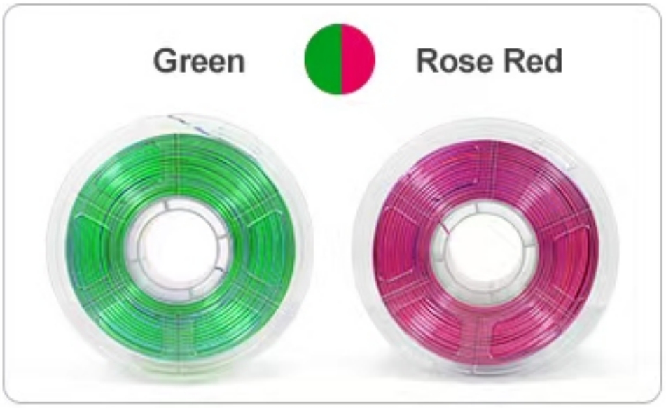 Filamento di seta PLA a dovuto colori 1kg fascio da 1.75mm, filamento a doppio colore, filamento 3D di coestrusione, cambio colore PLA di seta ogni pollice: giallo