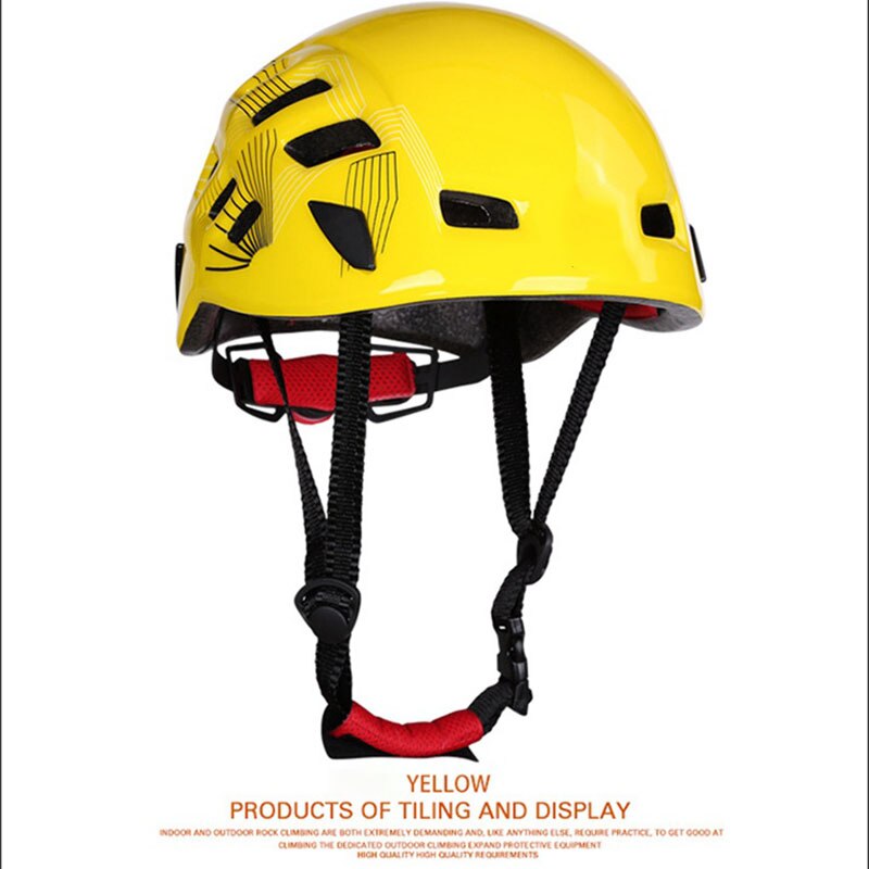 Sports Outdoor Rock Climbing Downhill Helmet Speleology Mountain Rescue Equipment Safety Helmet Caving Work Protective Helmet: Yellow