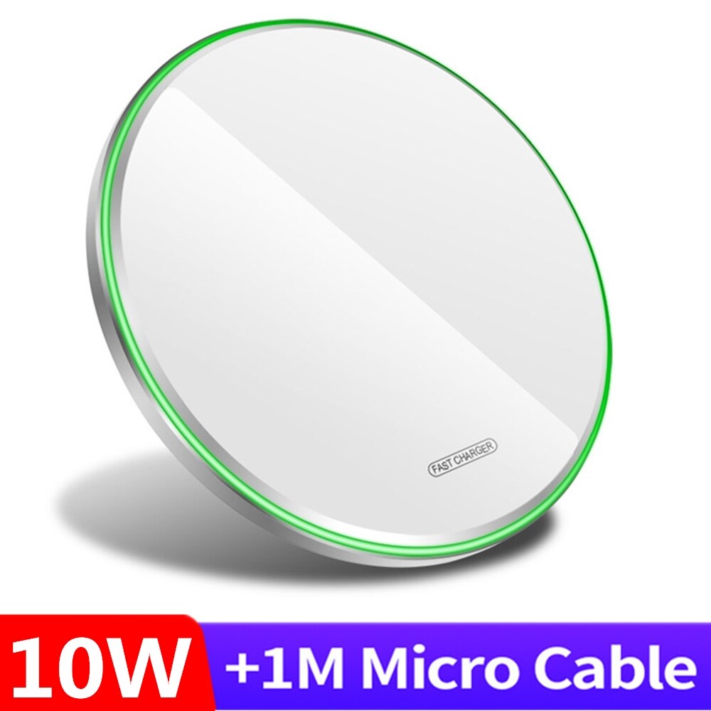 FDGAO 15W caricabatterie Wireless veloce per iPhone 13 12 11 X XS Max XR X 8 Airpods 3 Pro tipo C Qi Pad di ricarica per Samsung S21 S20 S10: 10W White