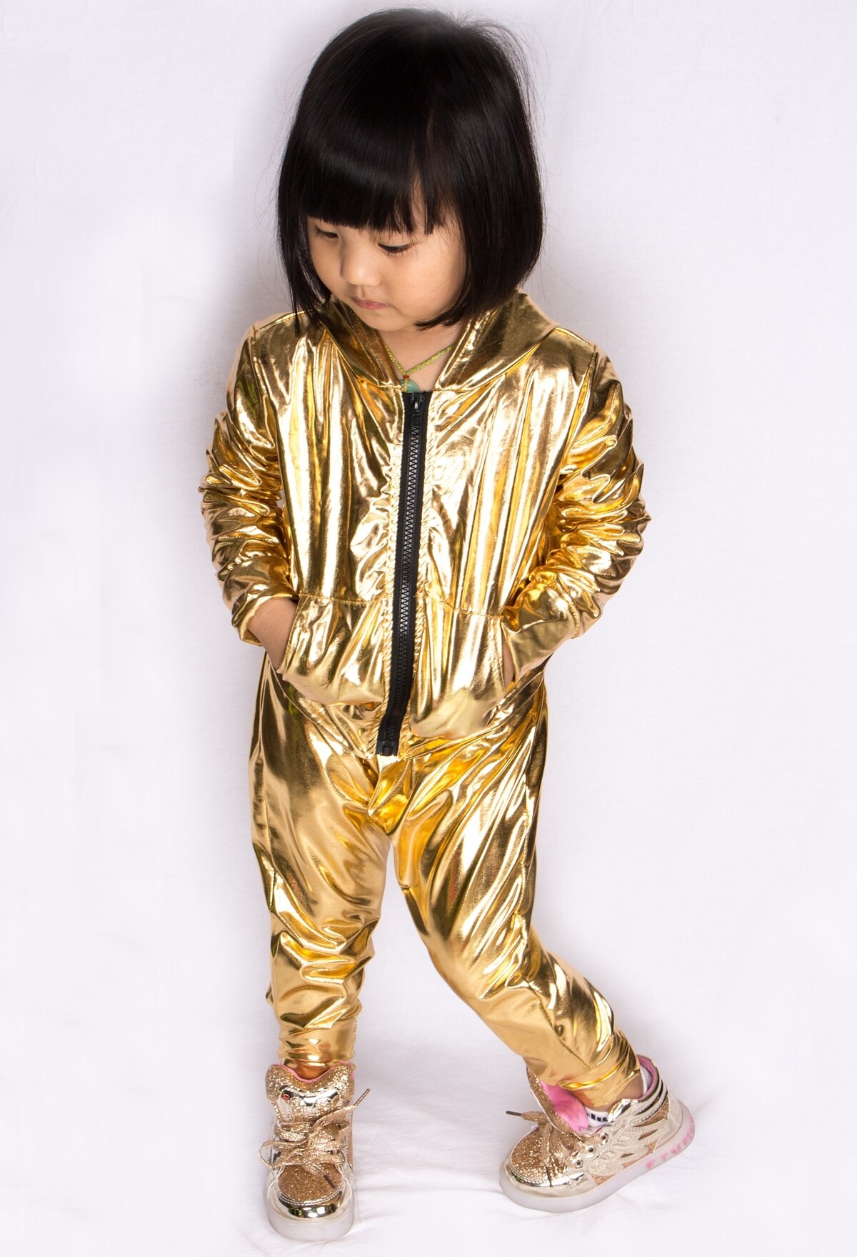 Kids Harem Hip Hop Dance Pants Children's Clothing Sweatpants Performance Costumes Baby sports Gold trousers