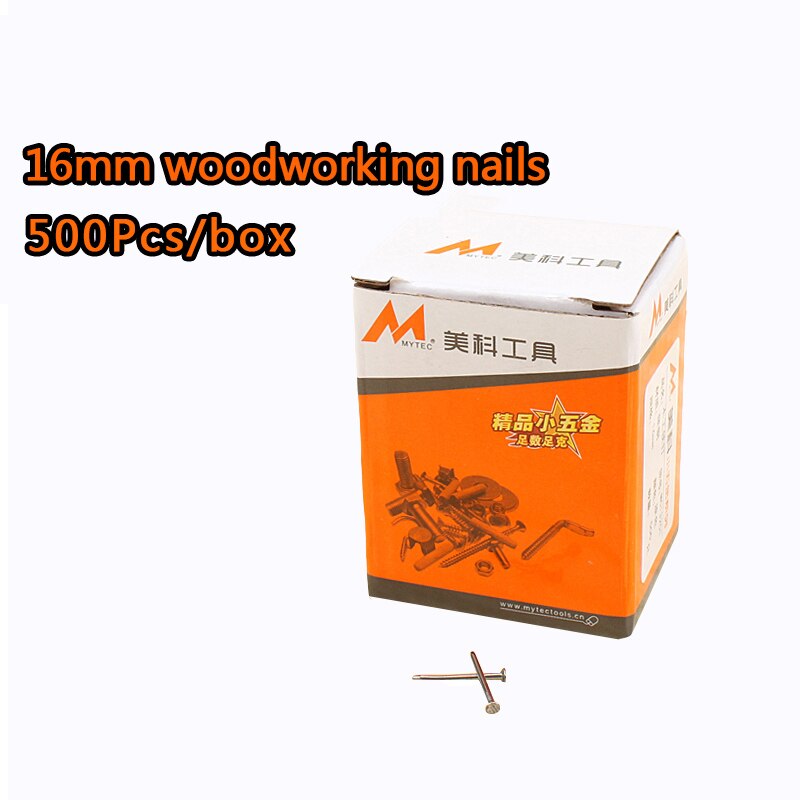 16-100mm Woodworking Nails Household Round Handmade Wall Nails DIY Hardware Tools Fine Iron Nails Long Solid Wood Board: 16mm 500pcs box