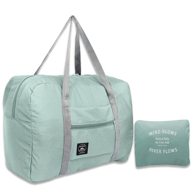 Protable foldbar stor kapacitet weekend taske til rejse bagage taske duffle arrangør kvinder mænd rejsetasker håndpakning taske: Lysegrøn