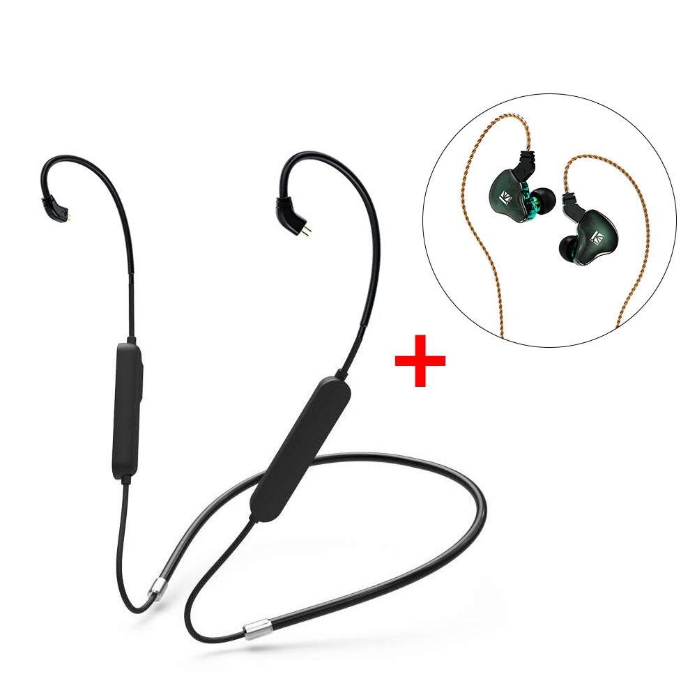 AK KBEAR S1 Bluetooth 5.0 Sports Bluetooth Upgrade Cable Wireless Headset Mate for KBEAR KS2 KB04 KB06 TRI I3: Green no mic cable