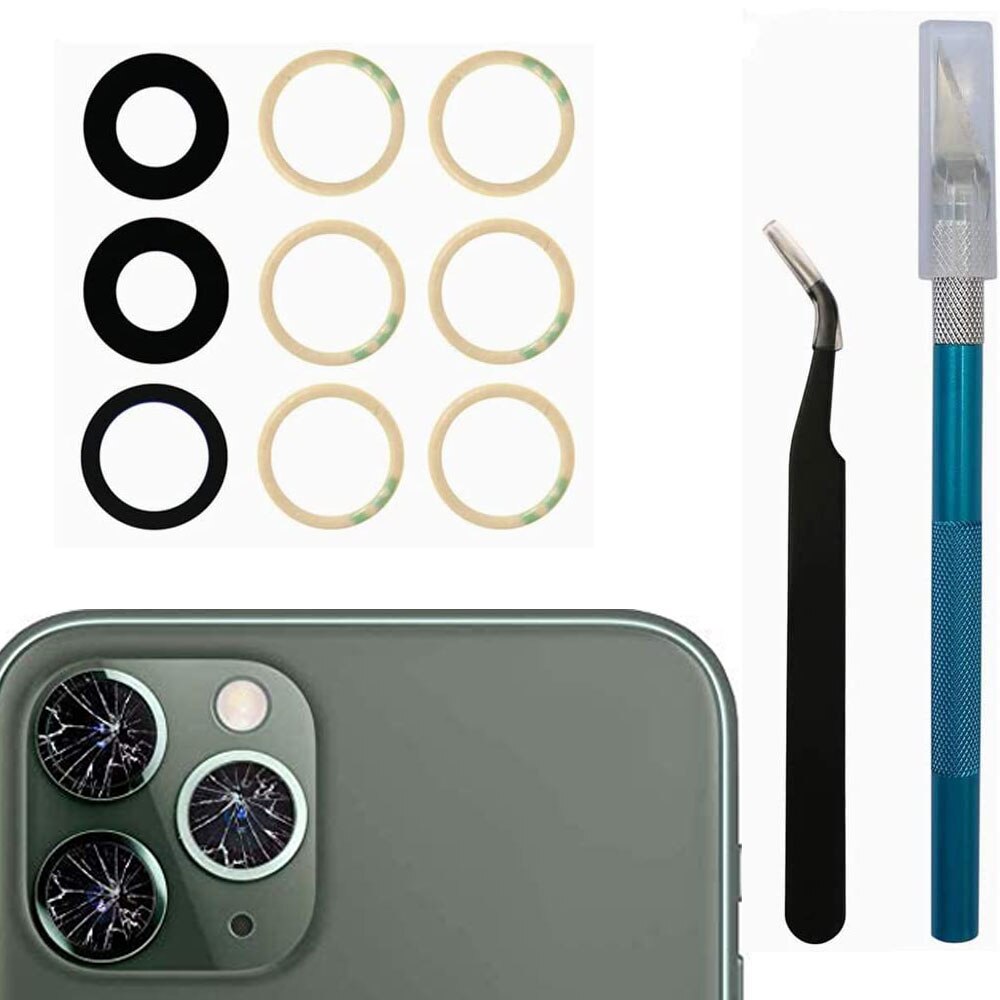 Terug Camera Glazen Voor Iphone 11 12 Mini Pro Max Rear Camera Lens Cover Met Lijm En Reparatie Tools Vervanging