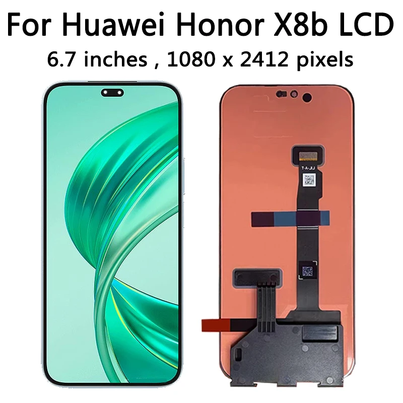 Pantalla LCD AMOLED de 6,7 pulgadas para Huawei Honor X8b, LLY-LX1, Digitalizador de pantalla táctil para Honor X50i + marco LCD de LLY-AN00