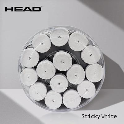 60 sztuk oryginalna głowica Overgrip rakieta tenisowa PU opaska przeciw poceniu się absorbowany Tenis rakieta tłumik Grip Badminton 60 Tenis Overgrip uchwyt: Sticky White