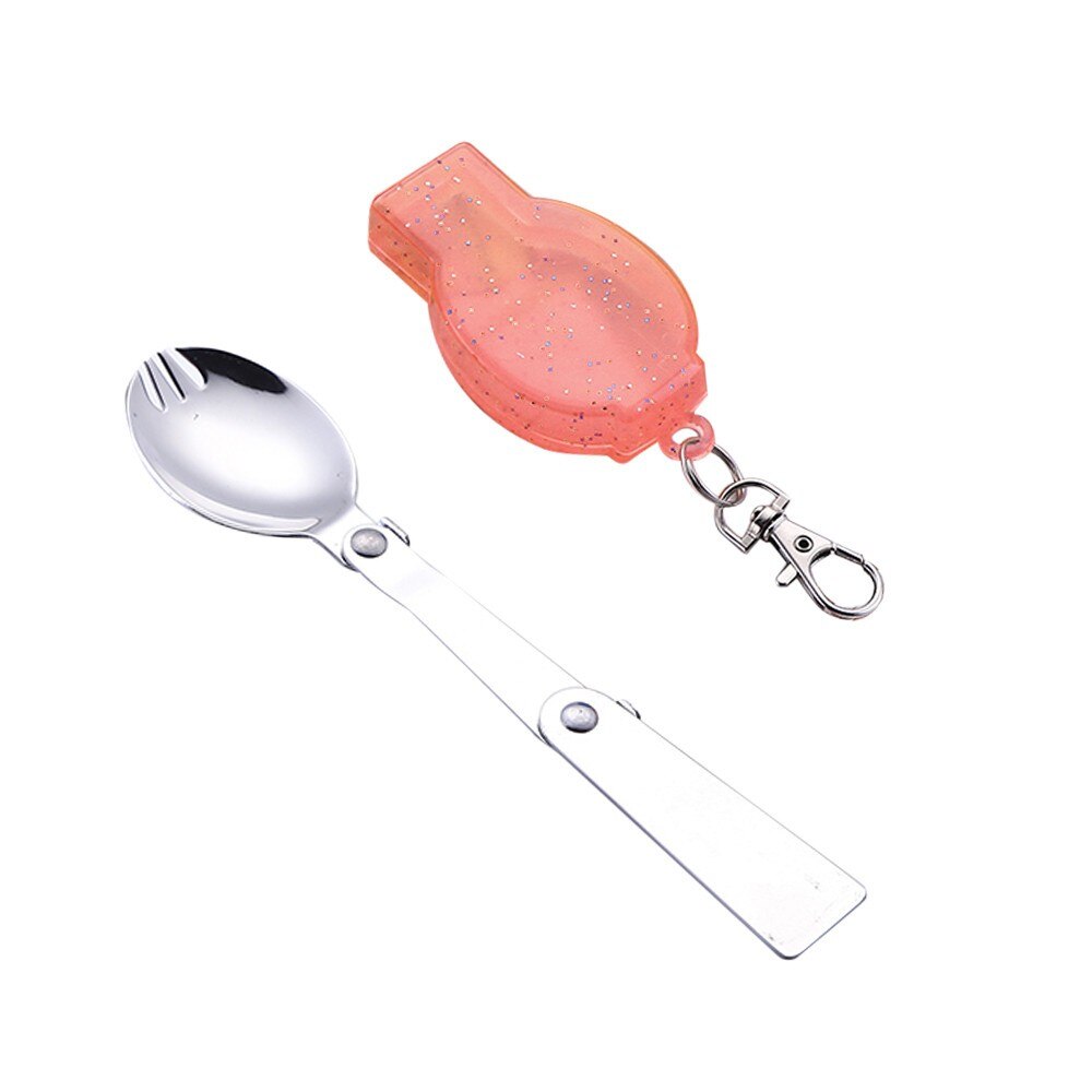 Outdoor Opvouwbare Reizen Camping Gebruiksvoorwerp Roestvrij Pocket Lepel Vork Draagbare Camping Servies Lepel Theelepels: E
