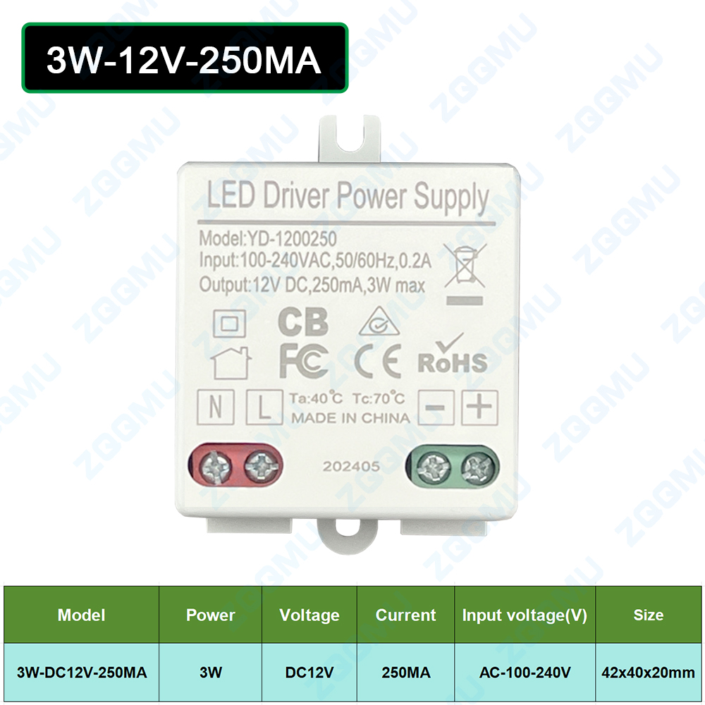 DC12V 24V 3W 6W 10W 12W LED Power Supply Driver Lighting Transformers for LED Strip Lights Power Supply Adapter: Lavender / 380V