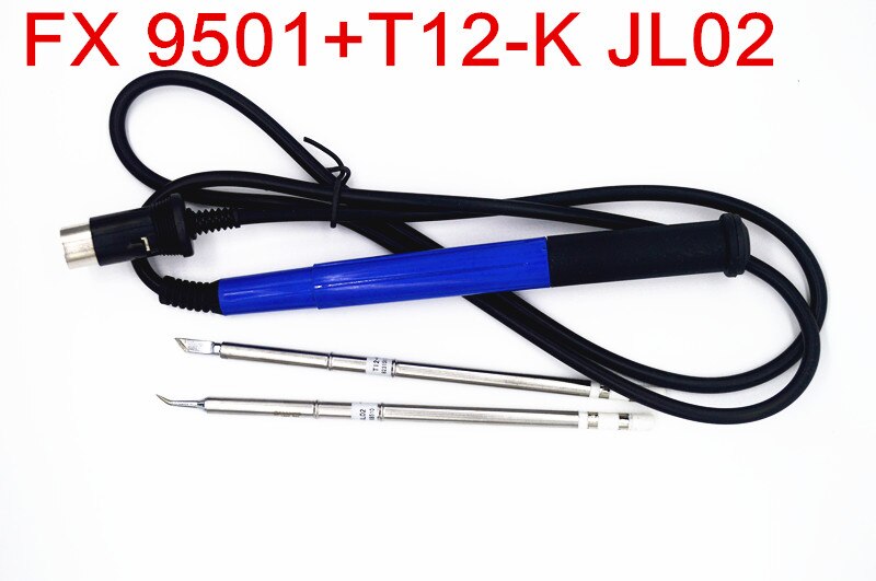 NOVFIX 2pcs T12 Tips with 9501 Handle For Hakko FX951 950 Soldering Station Electric Welding tools soldering: FX 9501 K JL02