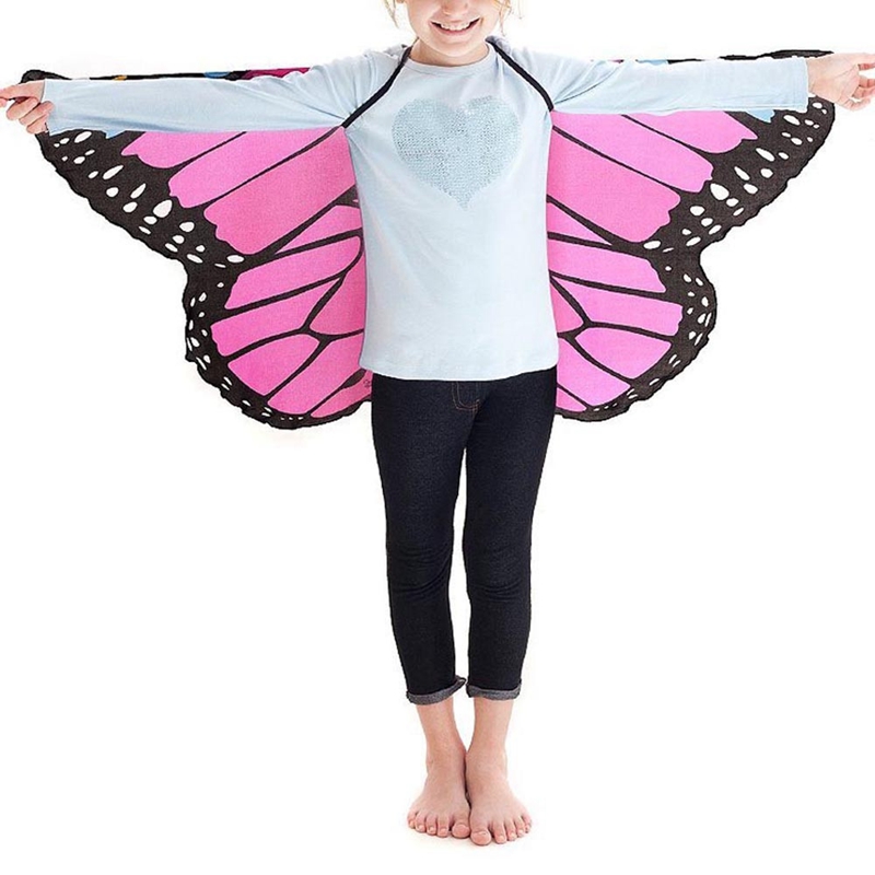 Chal de mariposa para niños y niñas, chal con mariposas de dibujos animados bohemios, accesorio de disfraz, ropa de princesa