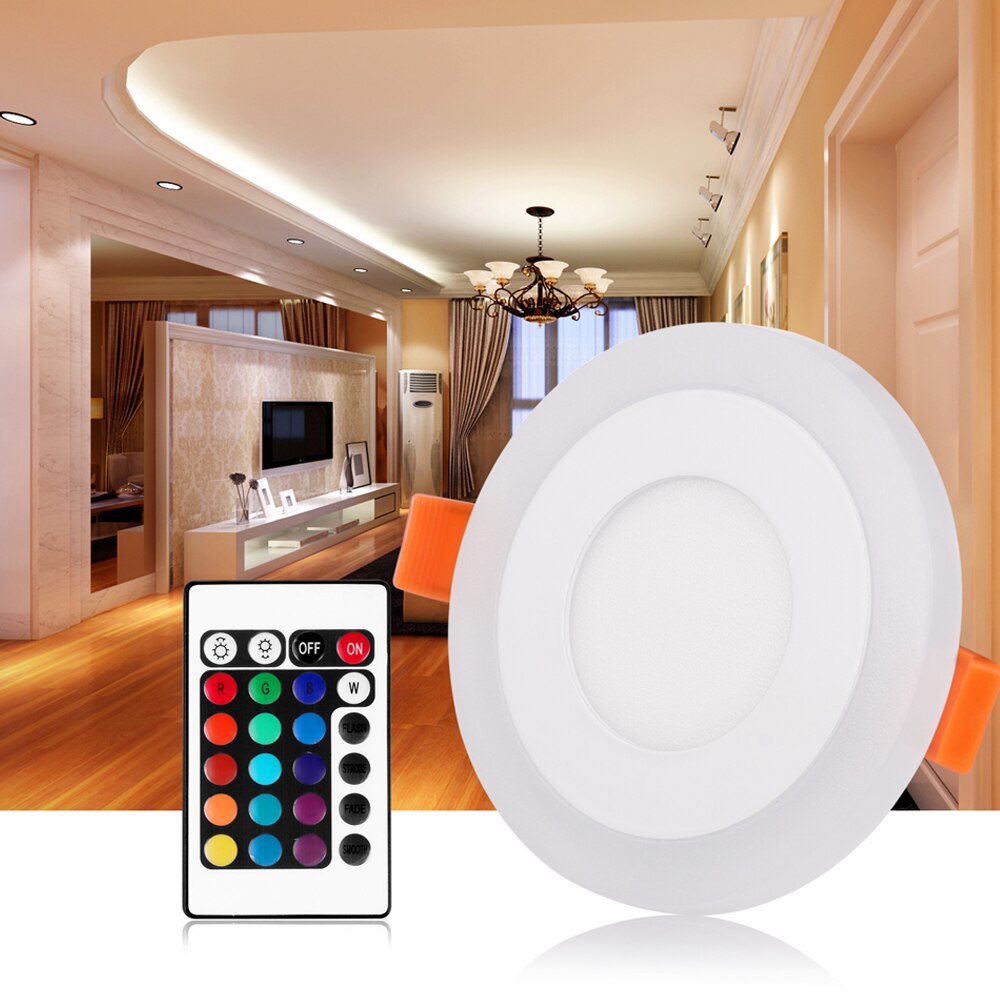 LED Recessed Downlight RGB Panel Ceiling Spot Light Bedroom Indoor Lighting Remote Control 6W 9W Panel Spot Lamp Home Decor