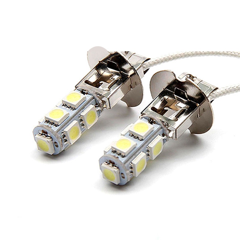 2x H3 H1 LED Lamp - 6000K Wit - 9SMD 5050 - Vervanging Mistlamp & DRL
