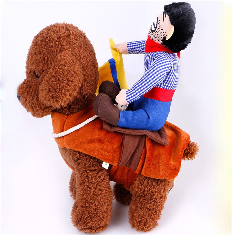 Novedad perro divertido vaquero loco Cosplay ropa de perro mascota ropa chaqueta Chihuahua, Yorkshire, poodle vaquero ropa de perro