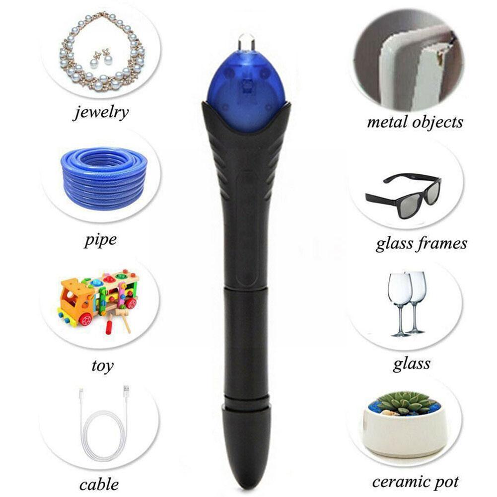 Lápiz de pegamento Uv líquido de fijación rápida en 5 segundos, herramienta alimentada por Super soldadura, compuesto de plástico líquido, luz Repa W8b6