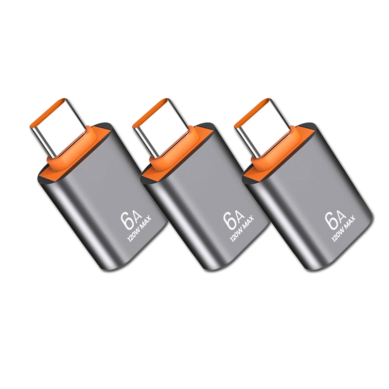 6-1szt. 6A Typ C żeński na USB A męski Adapter OTG Konwerter USB-C do Macbooka Xiaomi Samsung Oneplus Adapter złącza kablowego: royal blue