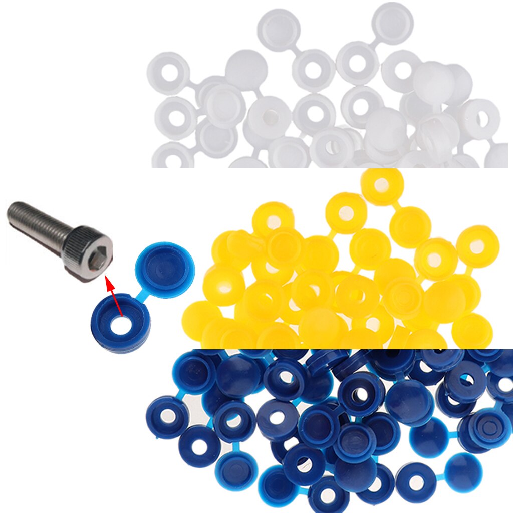 50 kpl muovinen saranoitu auton rekisterikilpi kiinnitysruuvit huonekalujen koristeelliset ruuvisuojukset ulkoosat