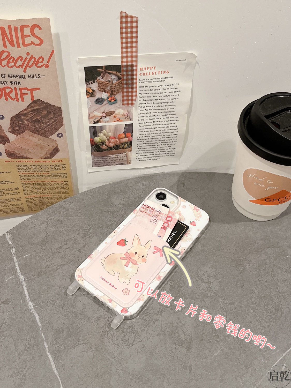 Funda de teléfono con conejo de fresa para iPhone 14 Pro Max 15 11 12 13 XR 8 7 Plus X XS SE 2022, funda de silicona suave