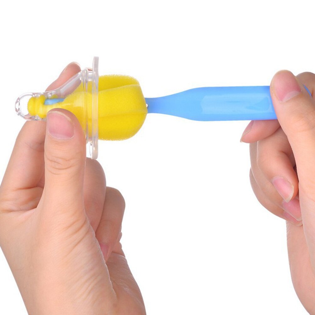 Universal 360 roterende babyflaske patte sutter svamp børste rengøringsmateriel baby flaske børste vandflaske svamp børste