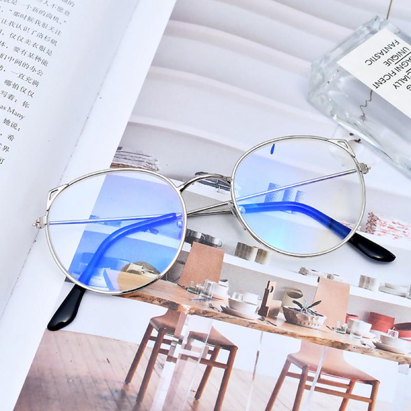 Gafas coreanas para mujer, lentes transparentes Retro con marco redondo