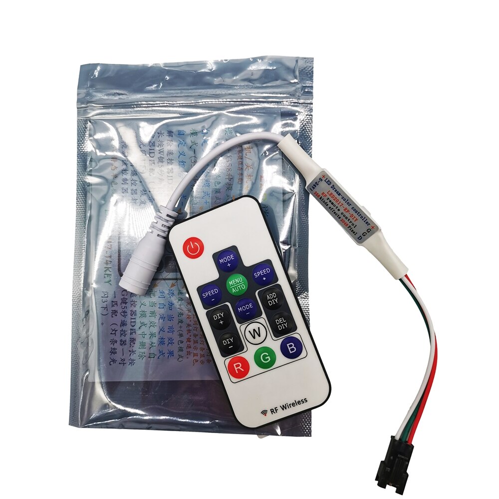 DC5-24V 14Key Controller Mini Smart Diy Rf Draadloze Afstandsbediening Voor 3Pin Rgb Individueel Adresseerbare Led Strip 358 Full Color Modus
