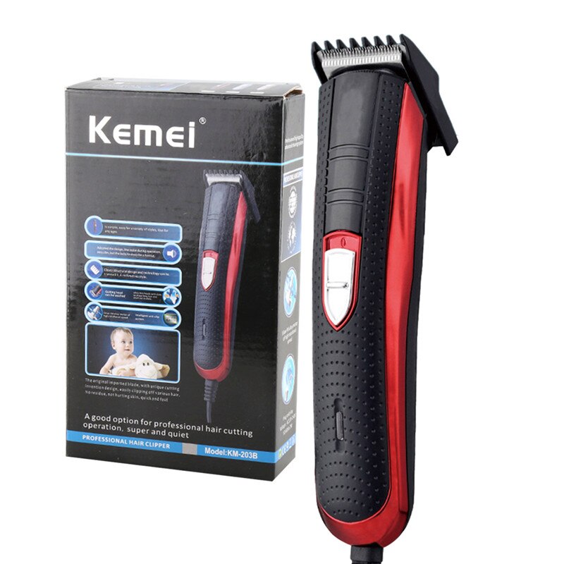 Kemei Electric Hair Clipper Corded Hair Beard Trimmer scissors Barber Cutting Machine Quiet Used for Man and Baby