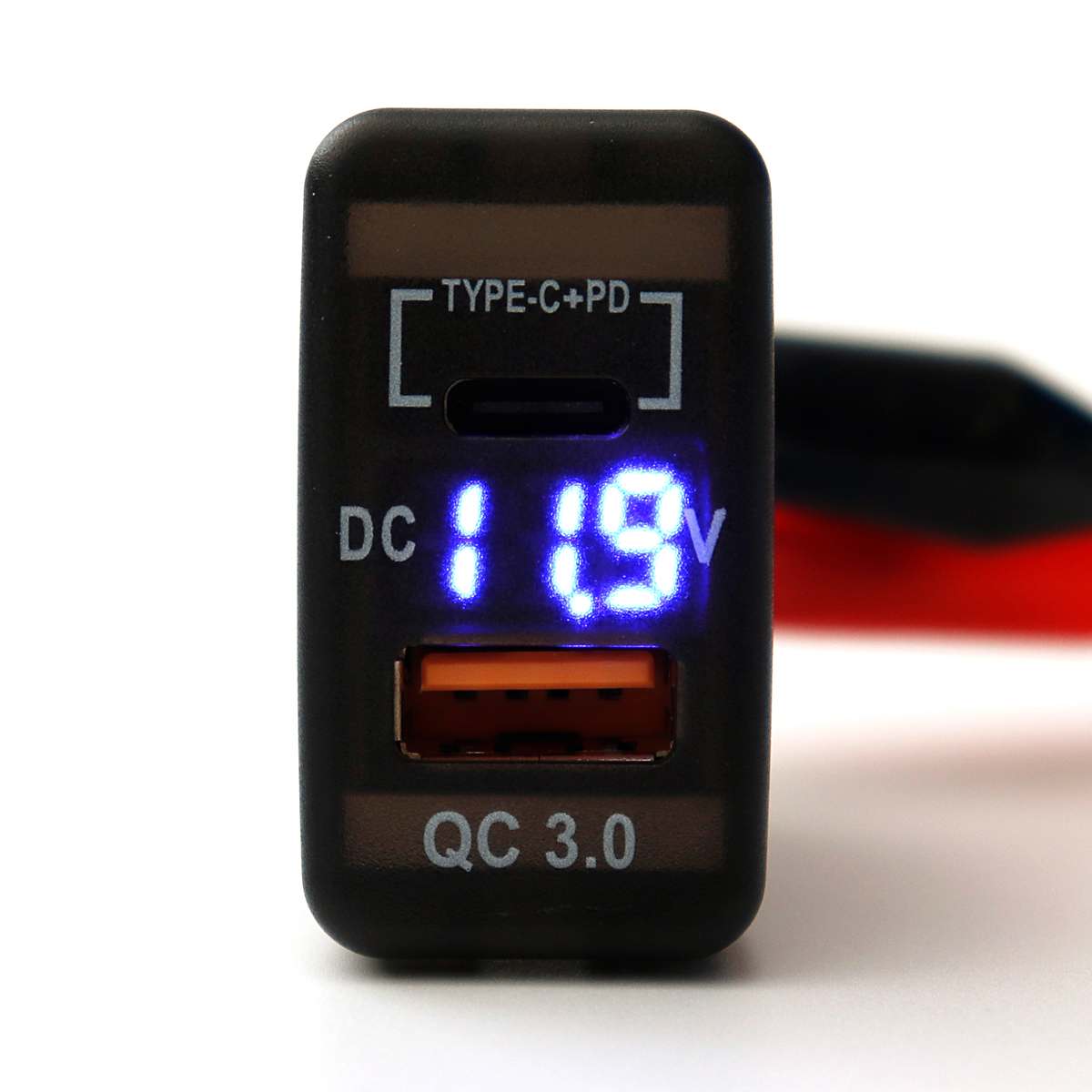Car Dual USB Charger Adapter Dashboard Socket with Digital Display Voltmeter for Toyota Landcruiser Hiace RAV4 Prado FJ Cruiser