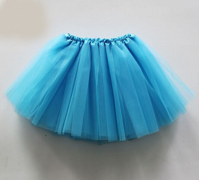 Falda de tutú para niñas, falda translúcida de hilo de red de 3 capas, hermoso color, falda de baile, falda deportiva barata para niñas, 1 unidad: Azul cielo