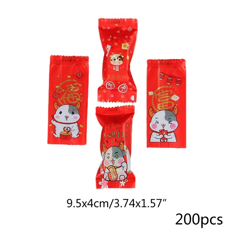 Chinese Year Candy Bundles Nougat Snowflakes Biscuit Packaging Bag Hand Bag: 5