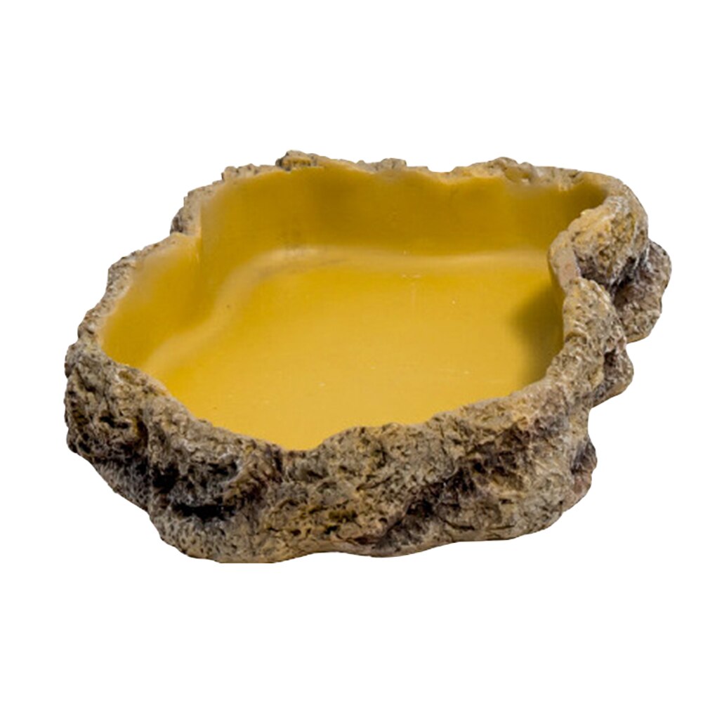 Turtle Feeder Resin Landscape Feeding Bowl Simulation Reptile Food Dish Ornament Snake Tortoise Gecko Lizard Water Amphibian