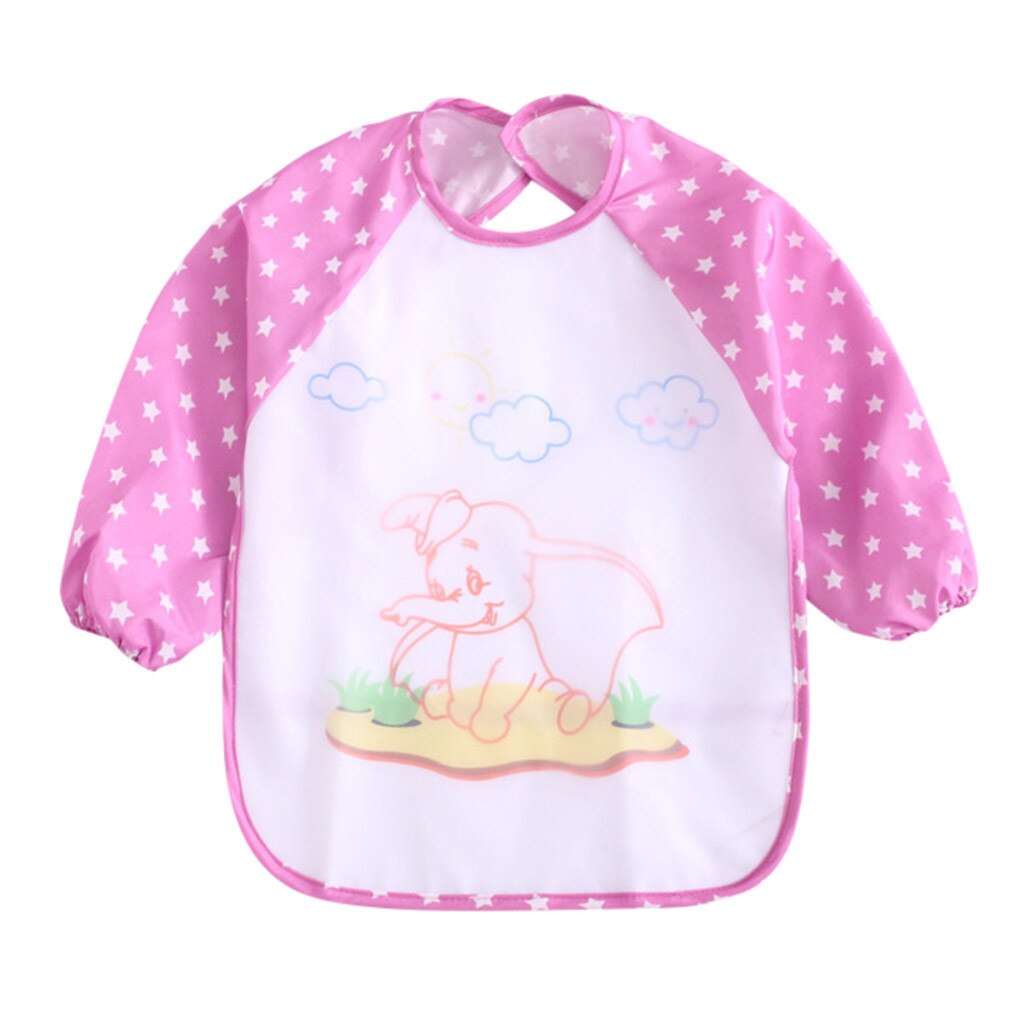 Cartone animato Manica Lunga Del Bambino Bavaglini Per Bambini Impermeabili Mangiare Disegno Grembiule Con Neonato Alimentazione Del Bambino Bib Burp Panno Giugno 27th