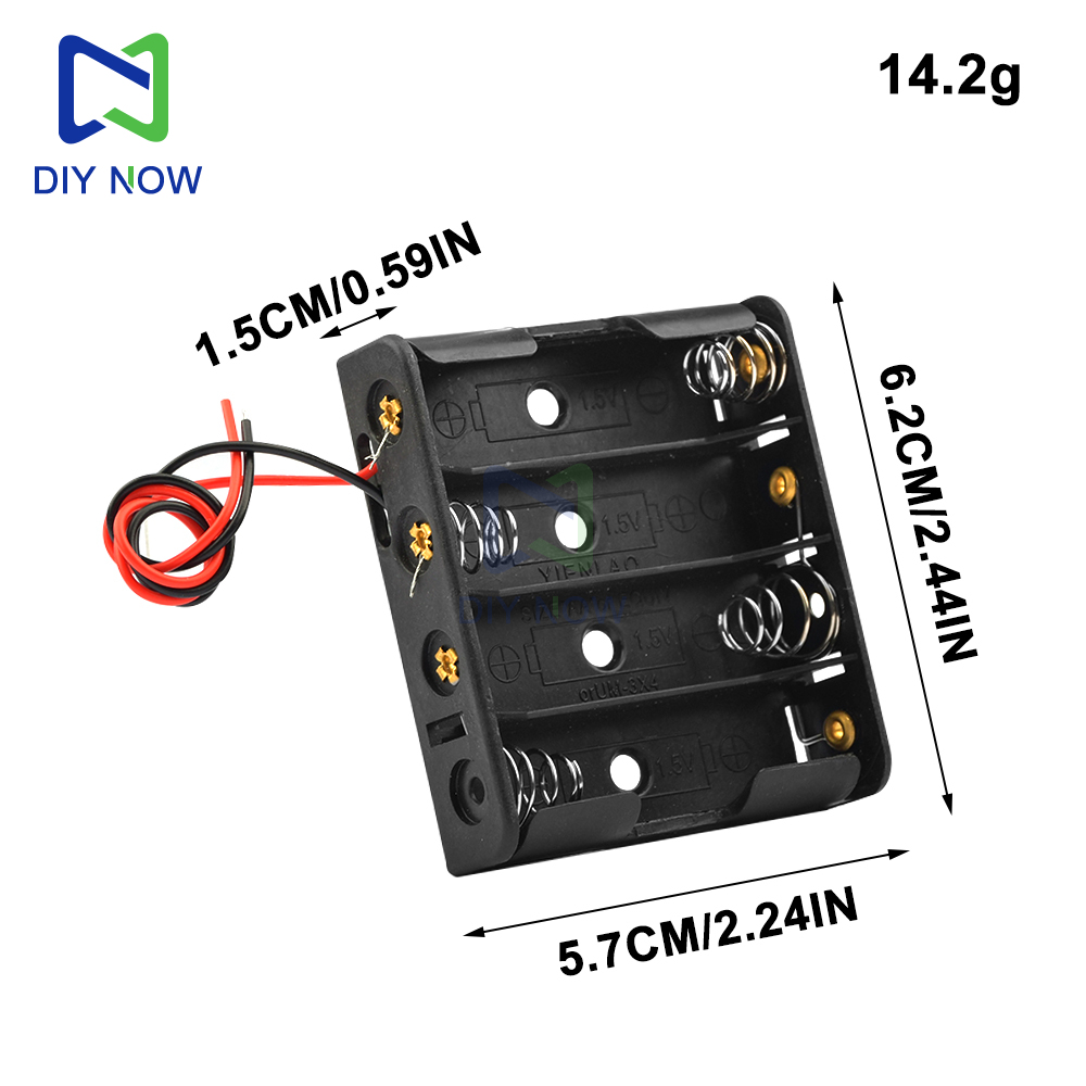Batterijhouder - 1-6 Slots AA/18650 - met Draad - voor Arduino DIY Kit
