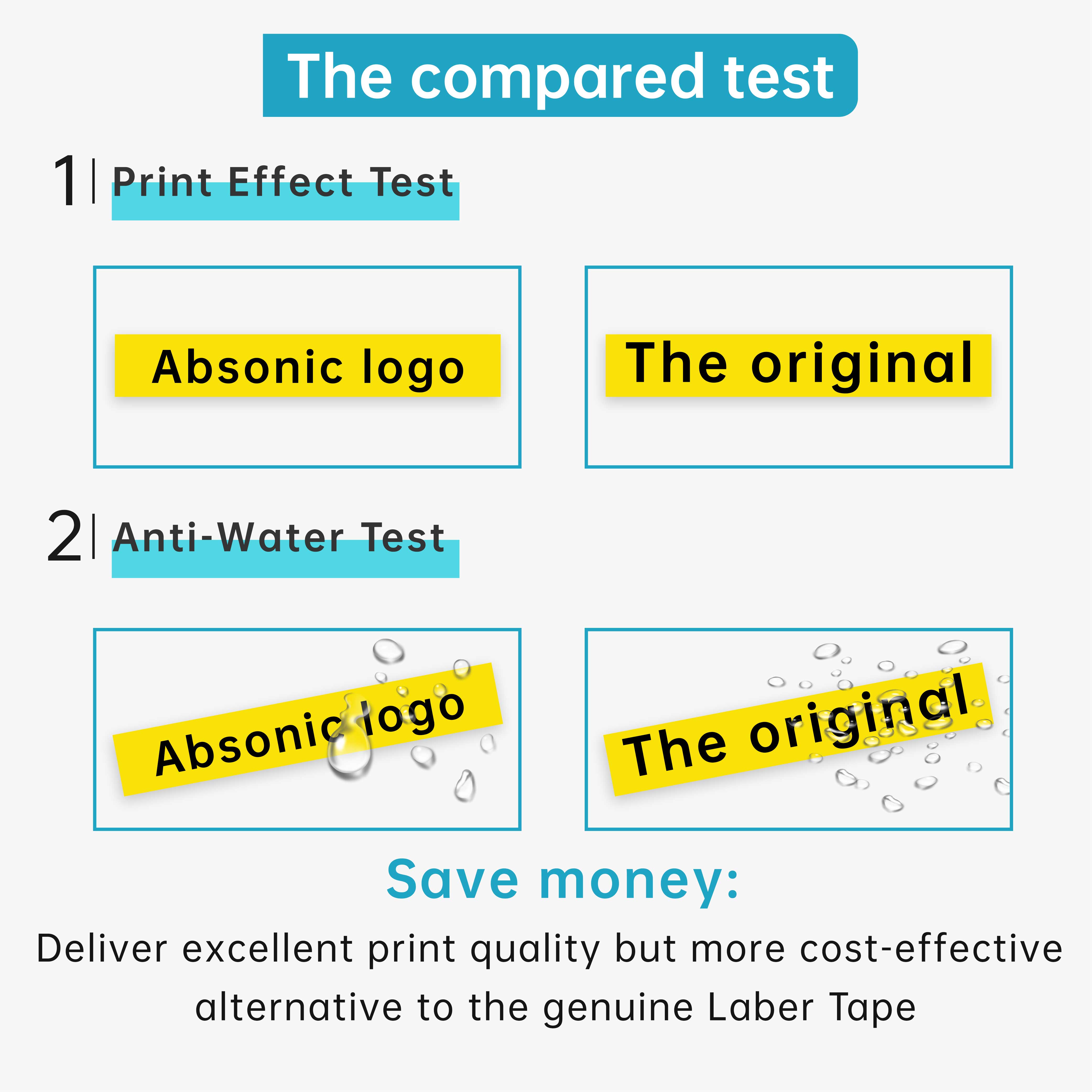 Absonic 10 stuks tze -131 tz-131 cassette lint gelamineerde tape voor brother p-touch pt -d210 pt-h110 etikettenmaker zwart op transparant 12mm