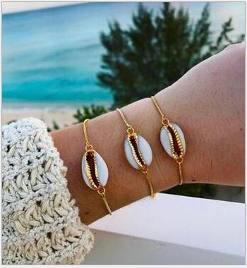 3 stuks Eenvoudige Mode Vergulde Shell Armband Sieraden