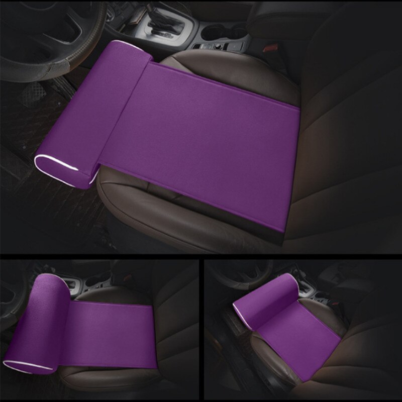 Cojín para asiento de coche reposapiés de cuero PU, soporte para piernas, esterilla cuadrada, rodillera de fácil conducción, apoyo para los muslos, accesorios de Interior de coche: 1pc purple