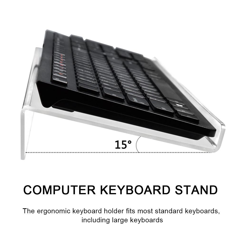 Support de clavier d'ordinateur incliné acrylique support de clavier clair pour facile ergonomique dactylographie bureau maison école