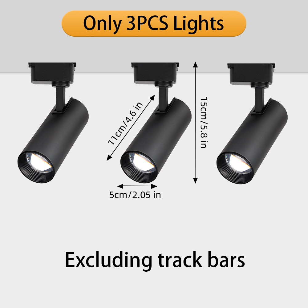Dimmable LED Track Light, 180V-260V Spotlight, 20W Teto Spot, Iluminação interior do trilho para a decoração da sala de estar: Luz amarela / 7w