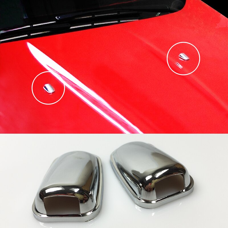 AX Chrome Front Hood Windscreen Washer Wiper Spray Nozzle Cover