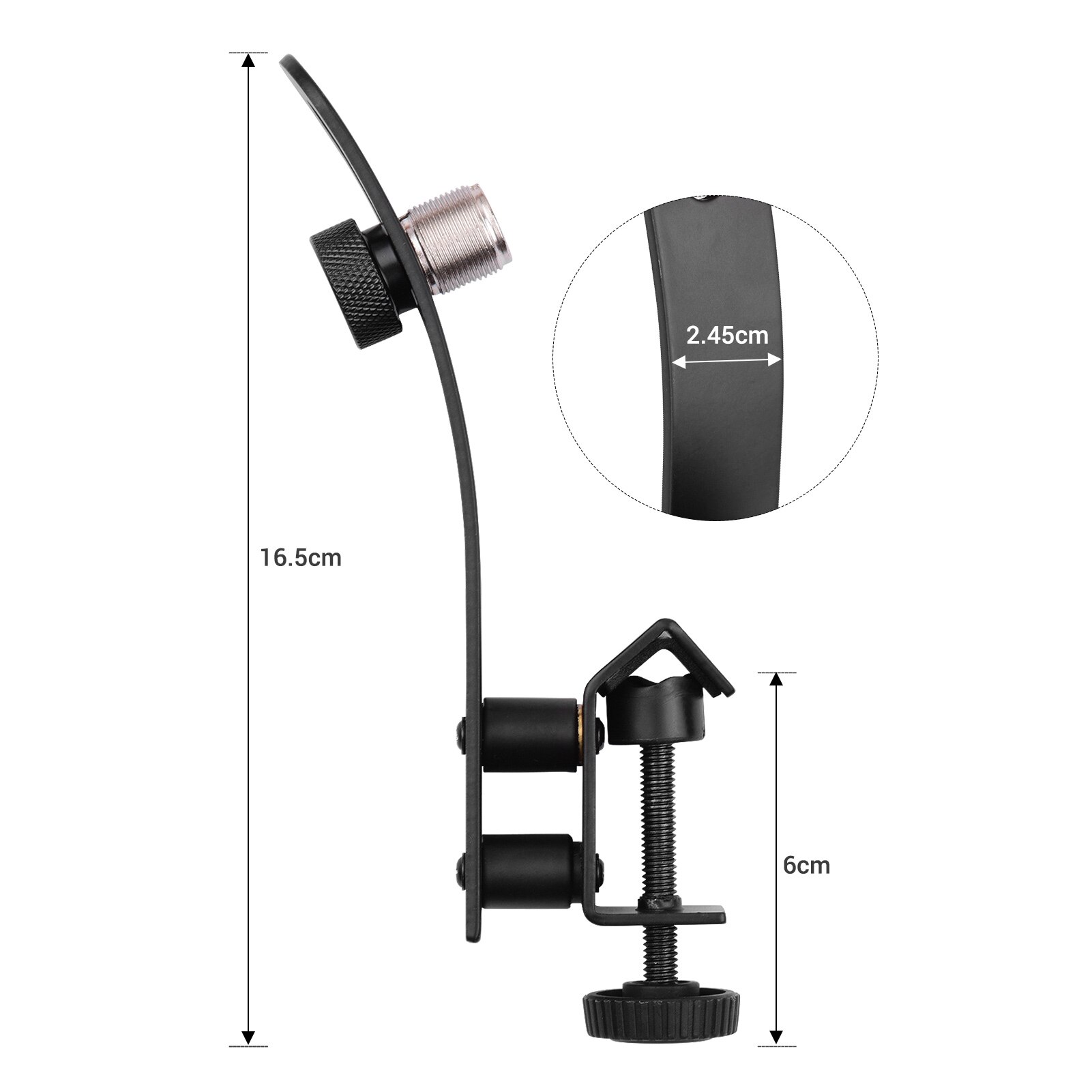 Adjustable Drum Rim Clip Shockproof Microphone Clamp with Groove Gear Percussion instruments Drum Accessories