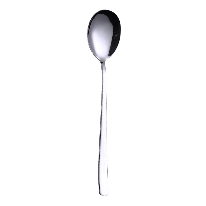 Stainless Steel Spoon Stir Bar Ice Spoon Highly Large Gold Rice Soup Kids Dessert Spoon Kitchen Dinner Tableware: sliver