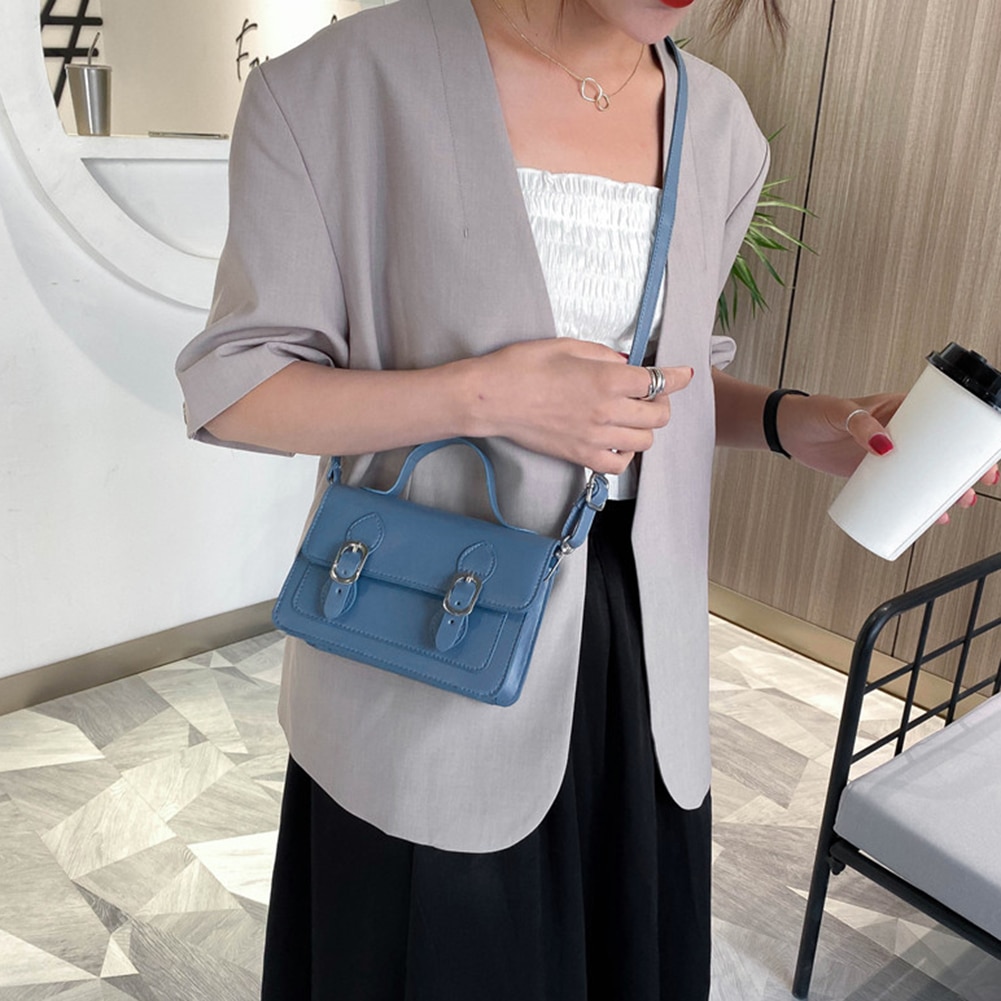 Feminino menina hit cor pequena aleta ombro bolsa casual couro do plutônio crossbody saco juventude senhoras simples saco versátil