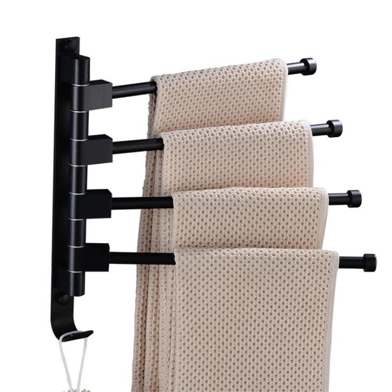 Badkamer Handdoekenrek Draaibare Handdoekhouder Wall Mounted Aluminium Handdoek Hanger Keuken Plank Badkamer Accessoires
