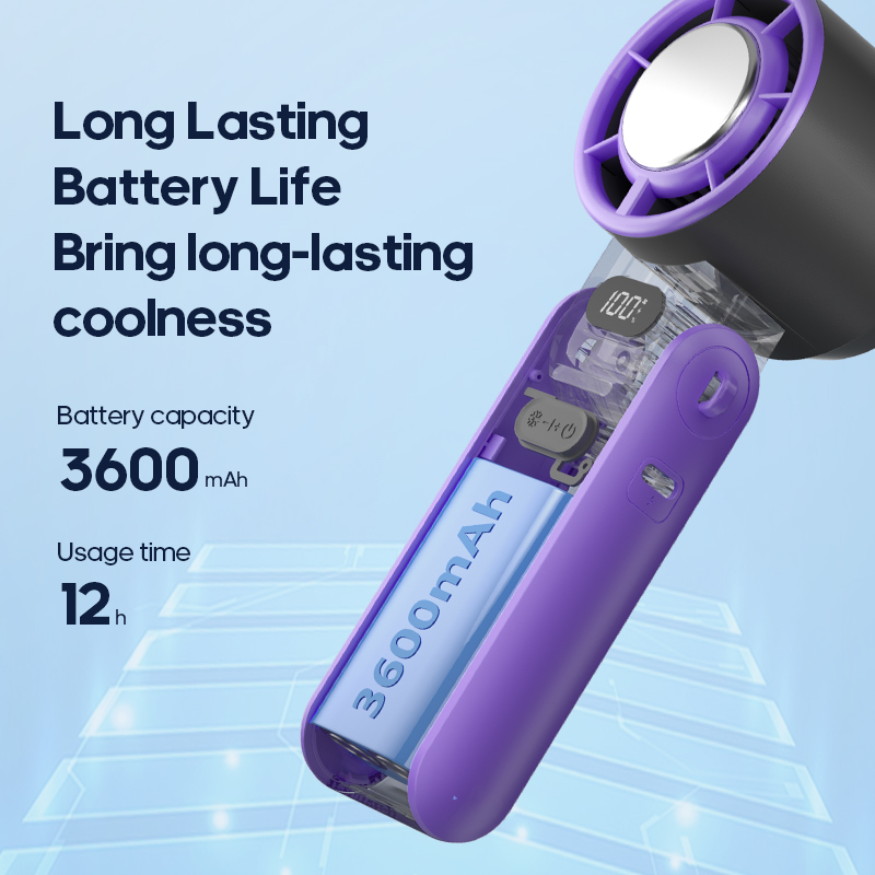 KINSCOTER-ventilador portátil plegable para exteriores, miniventilador Turbo de alta velocidad, recargable, 3600mAh, 100 niveles, Control libre