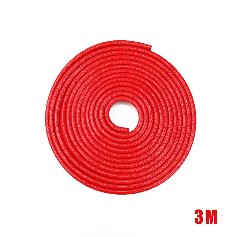 2/3/5m borda da porta do carro scratch protector tira guarda guarnição auto porta tira anti colisão com aço carro-estilo decoração do carro: 3M Red